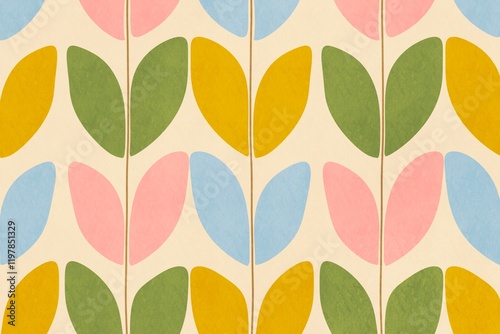 Colorful vintage abstract leaf pattern background photo