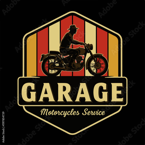 Motorcycle company vintage label. Vintage automotive sign. EPS 10 version.