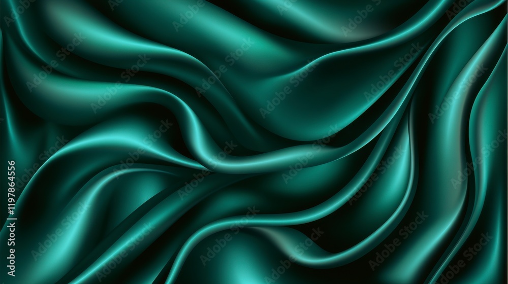 Obraz premium Teal Silk Fabric Texture - A Luxurious and Elegant Abstract Background Design for Digital Prints, Wallpapers, and Interior Design Inspiration