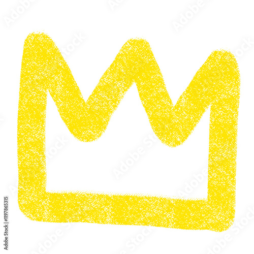 Yellow crown doodle crayon colorful arts kids hand drawn illustration