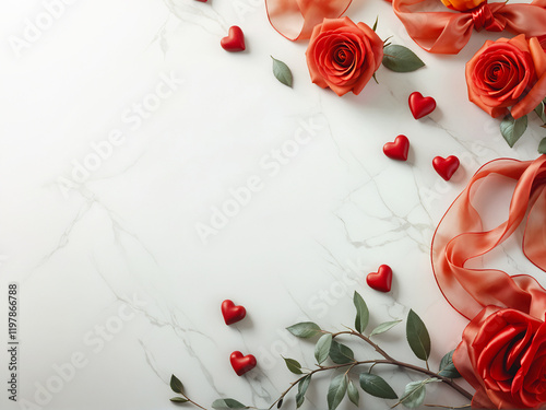 Soft Lights and Satin Ribbon: A Romantic Display of Red Roses