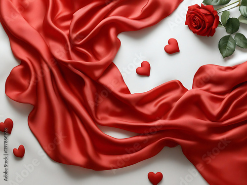 Love Illuminated: Red Roses with Satin Ribbon and Subtle Light Accents