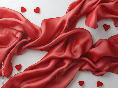 Tender Elegance: Red Roses and Satin Ribbon in Gentle Fairy Light