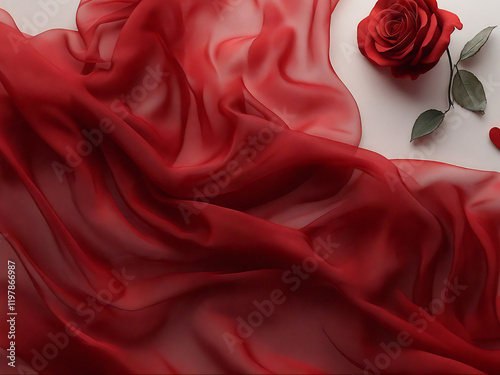 Romantic Red Roses with Satin Ribbon Accents and Fairy Light Sparkle