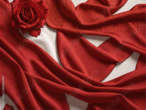Soft Light and Red Roses: A Romantic Display with Satin Ribbon