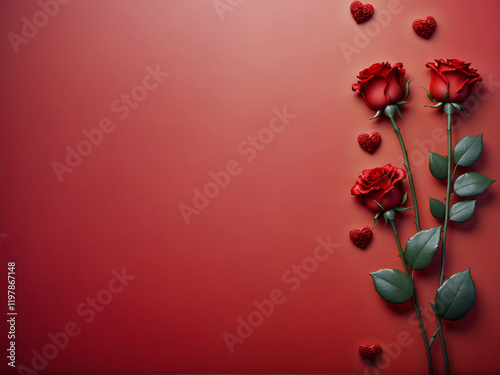 Elegant Red Roses with Satin Ribbon and Subtle Fairy Light Glow
