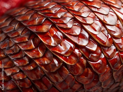 Iridescent Dragon Scales, Mythical Red Texture