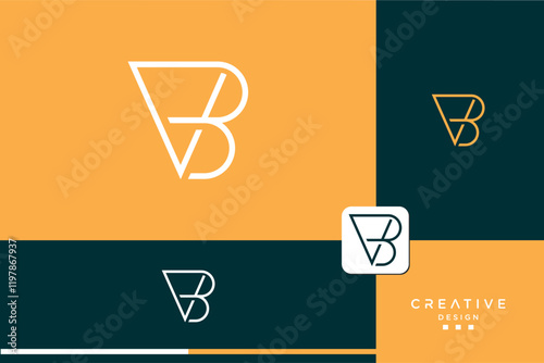 BV, VB, B, V, Abstract Letters Logo Monogram