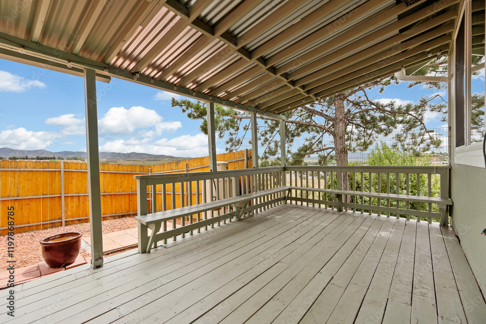 a view of a home patio