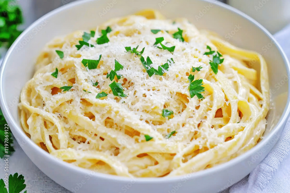 Creamy Fettuccine Alfredo with Parmesan