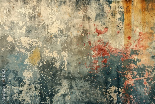 Image of Toned grungy old plaster surface. Texture for background usage photo