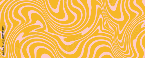 Set of Wavy Seamless Trippy Patterns in Psychedelic Colors. Abstract Vector Swirl Backgrounds.