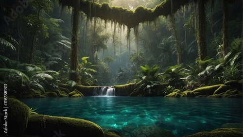 Amazing illustration of exotic forest