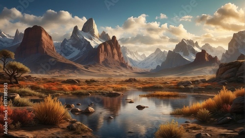 Amazing fantasy landscape illustration
