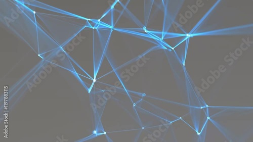 Abstract technology background featuring connecting dots and lines, illustrating a network structure in blue tones, symbolizing digital connectivity and data flow.