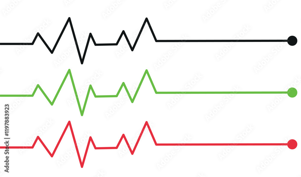 Flatline Heartbeat Vector - Clean EKG Line Design for Medical Use Flatline Heartbeat Vector - Clean EKG Line Design for Medical Use