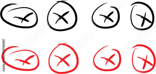 Set of hand drawn cross marks. vector eps10