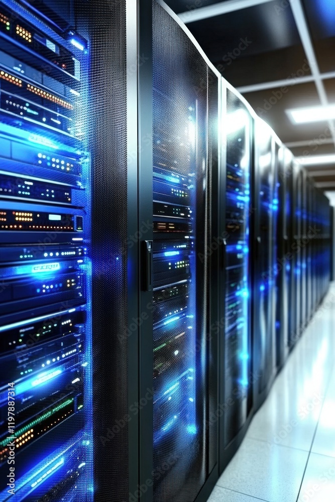 Obraz premium High-tech servers emphasize the importance of data centers.