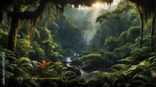 Amazing illustration of exotic forest