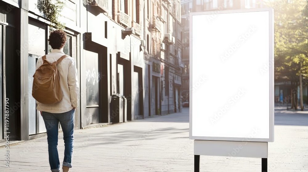 Fototapeta premium It serves as a blank canvas for creative marketing in the city.
