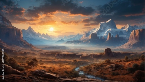 Amazing fantasy landscape illustration