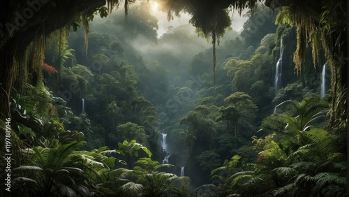 Amazing illustration of exotic forest