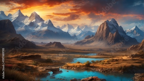 Amazing fantasy landscape illustration