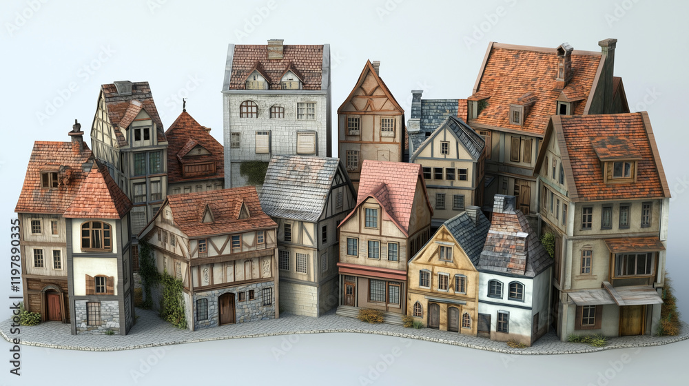 Fototapeta premium old houses in the old town