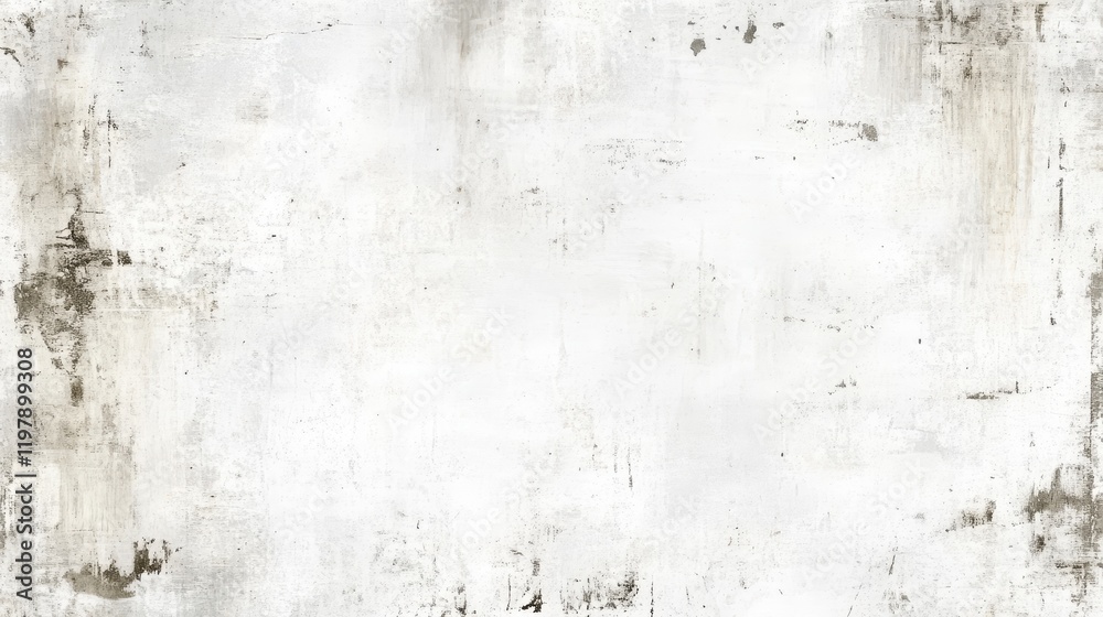 Fototapeta premium A white grunge texture with a distressed worn appearance. The surface features a mix of faded tones and rough, scratchy marks giving it a weathered and rustic feel