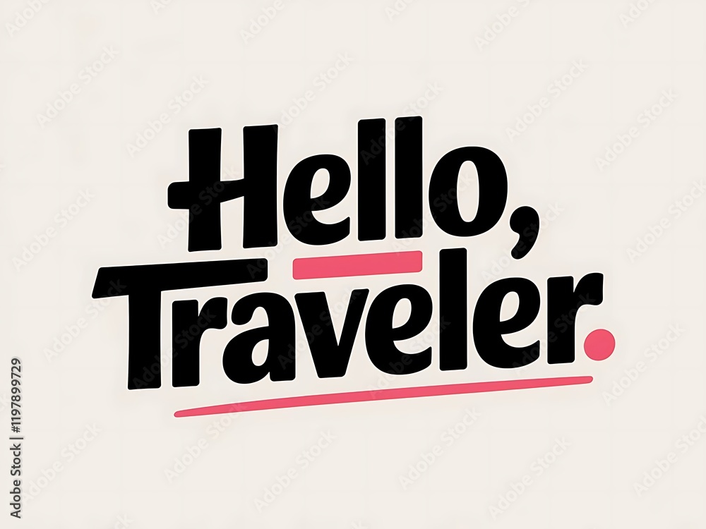 Obraz premium Hello Traveler A Bold Typography Design