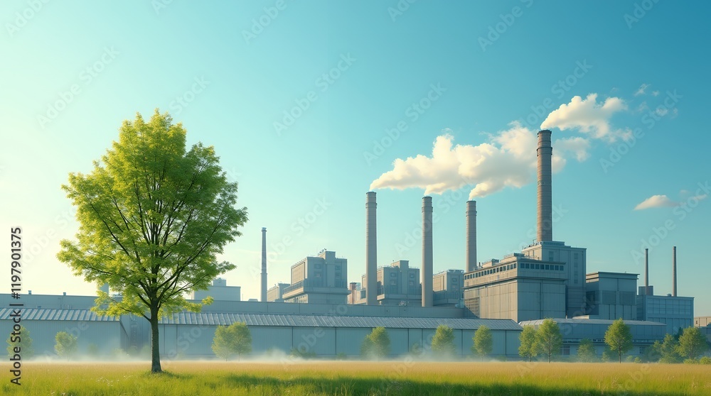 Industrial Complex and Nature's Resilience: A Visual Depiction of Environmental Contrasts Industrial Complex and Nature's Resilience: A Visual Depiction of Environmental Contrasts