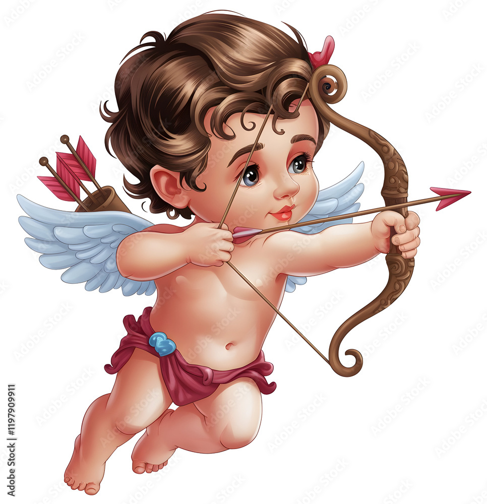 Cupid shooting love arrow, Valentine's Day Cupid shooting love arrow, Valentine's Day