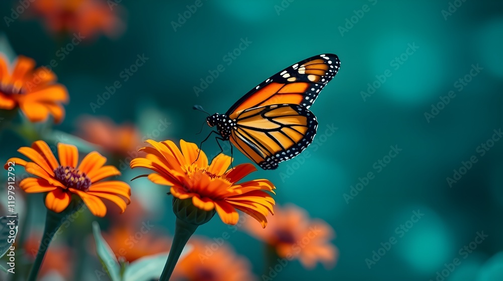 Obraz premium monarch butterfly on flower