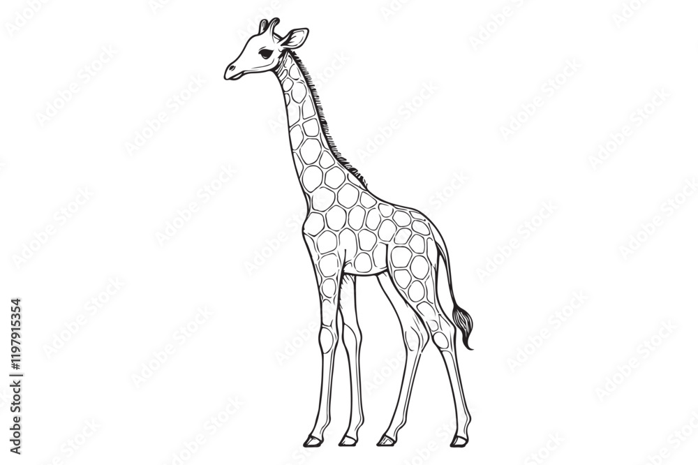 Fototapeta Giraffe Line drawing