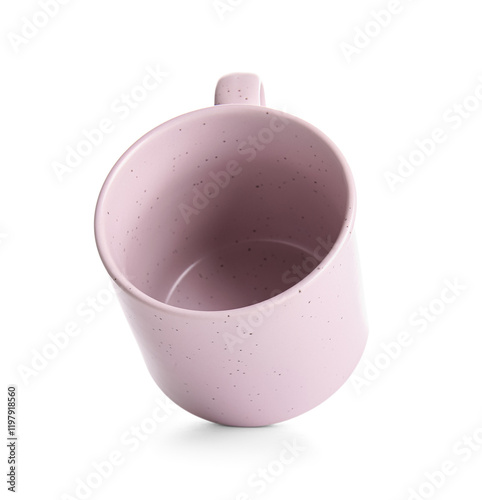 Empty pink ceramic coffee m...