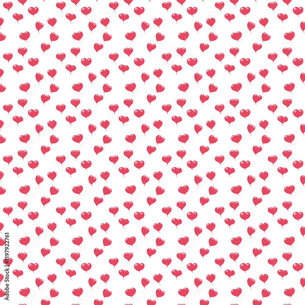 A seamless pattern featuring heart-shaped speech bubbles in a vibrant red-pink color. This playful and romantic design is perfect for Valentine's Day-themed projects, wrapping paper, stationery, socia