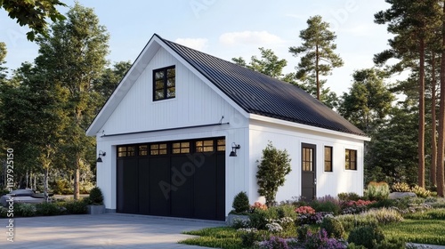 Pitch-roofed structure complements any property.