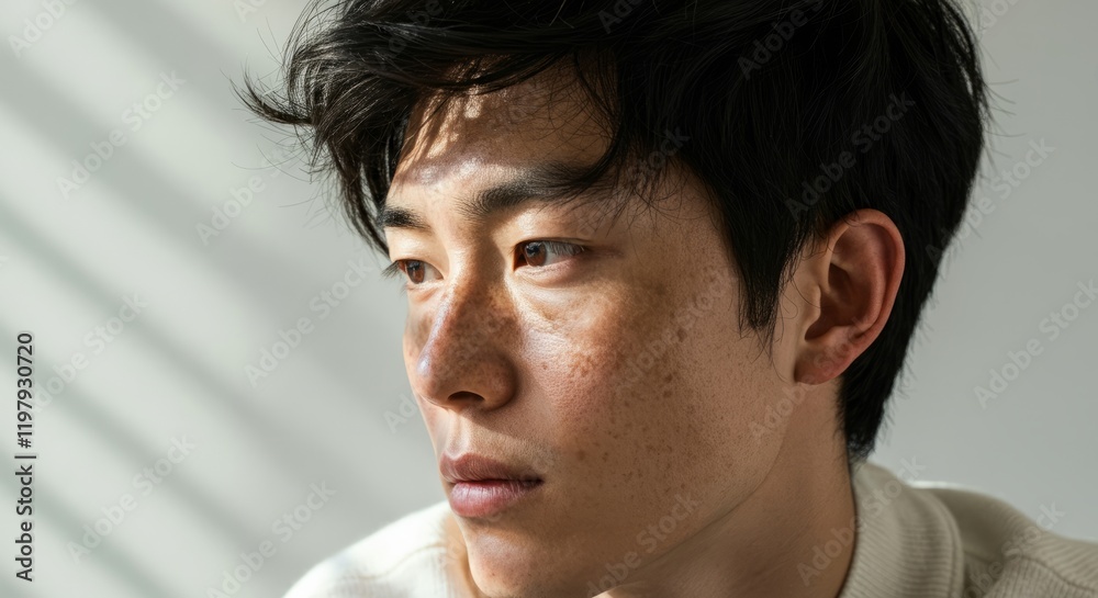 Fototapeta premium Man with a beard and dark hair