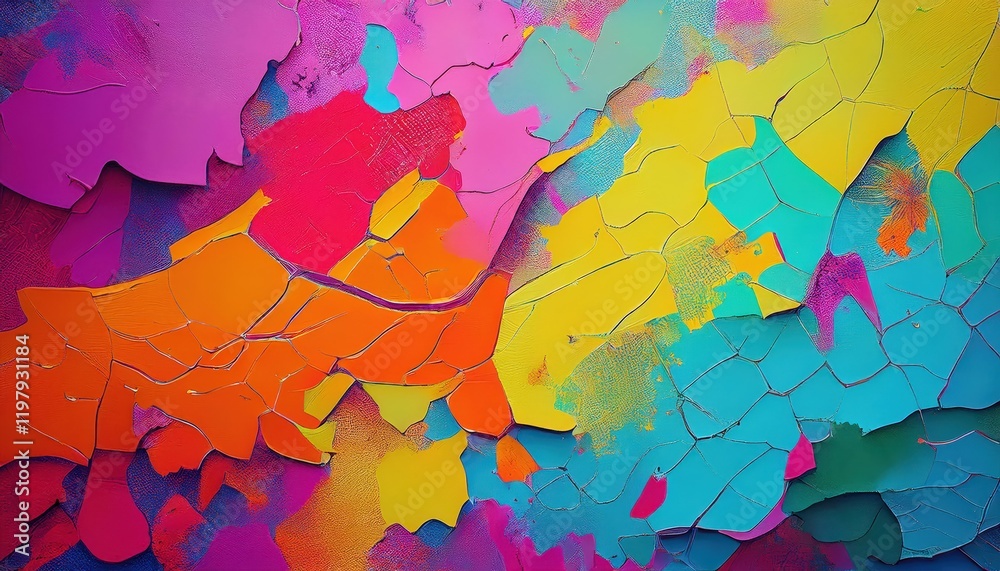 Vibrant Abstraction Peeling Paint Wall Showcasing a Palette of Colorful Layers, Offering a Striking Artistic Expression in an Urban Setting. Vibrant Abstraction Peeling Paint Wall Showcasing a Palette of Colorful Layers, Offering a Striking Artistic Expression in an Urban Setting.