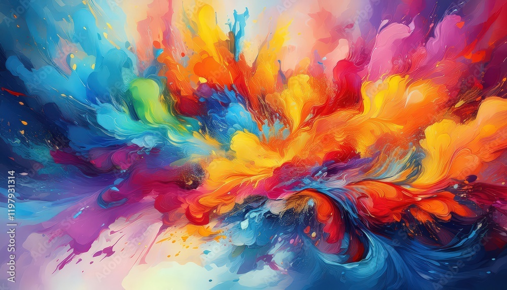 Vibrant and Chaotic Abstract Explosion of Colors An Energetic Splash of Hues Depicting Artistic Fervor and Visual Dynamism Vibrant and Chaotic Abstract Explosion of Colors An Energetic Splash of Hues Depicting Artistic Fervor and Visual Dynamism