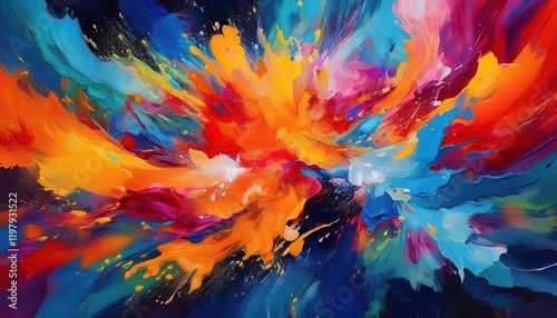 Wallpaper Mural Vibrant and Chaotic Abstract Explosion of Colors A Swirl of Energy and Emotion in an Uncharted Cosmos, Captured on at . Torontodigital.ca