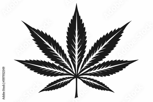 marijuana black and white color silhouette