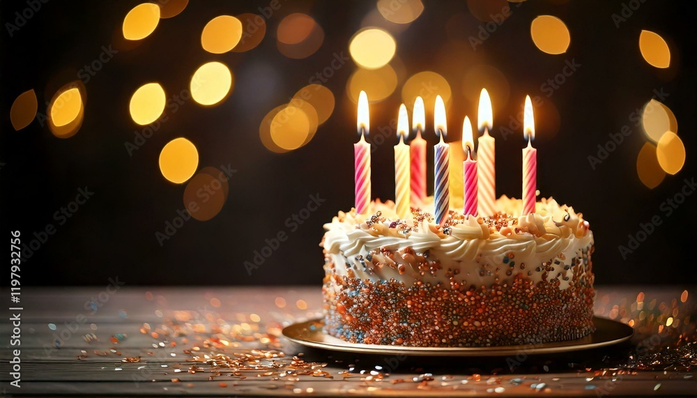 birthday cake with 7 candles