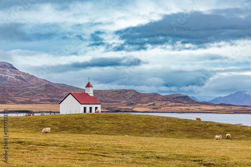 Kirka Church near Narfeyri in the west of Iceland photo