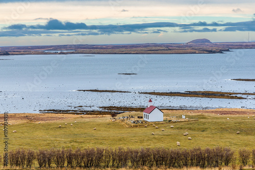 Kirka Church near Narfeyri in the west of Iceland photo