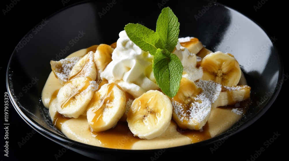Caramel Banana Dessert with Whipped Cream - A Sweet and Satisfying Treat Caramel Banana Dessert with Whipped Cream - A Sweet and Satisfying Treat