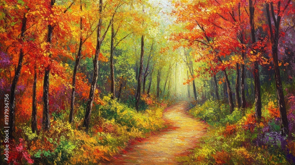 Obraz premium Autumn Path in the Forest