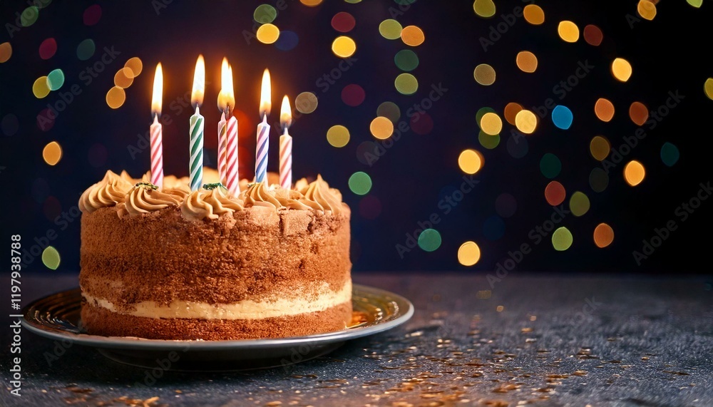 birthday cake with 6 candles