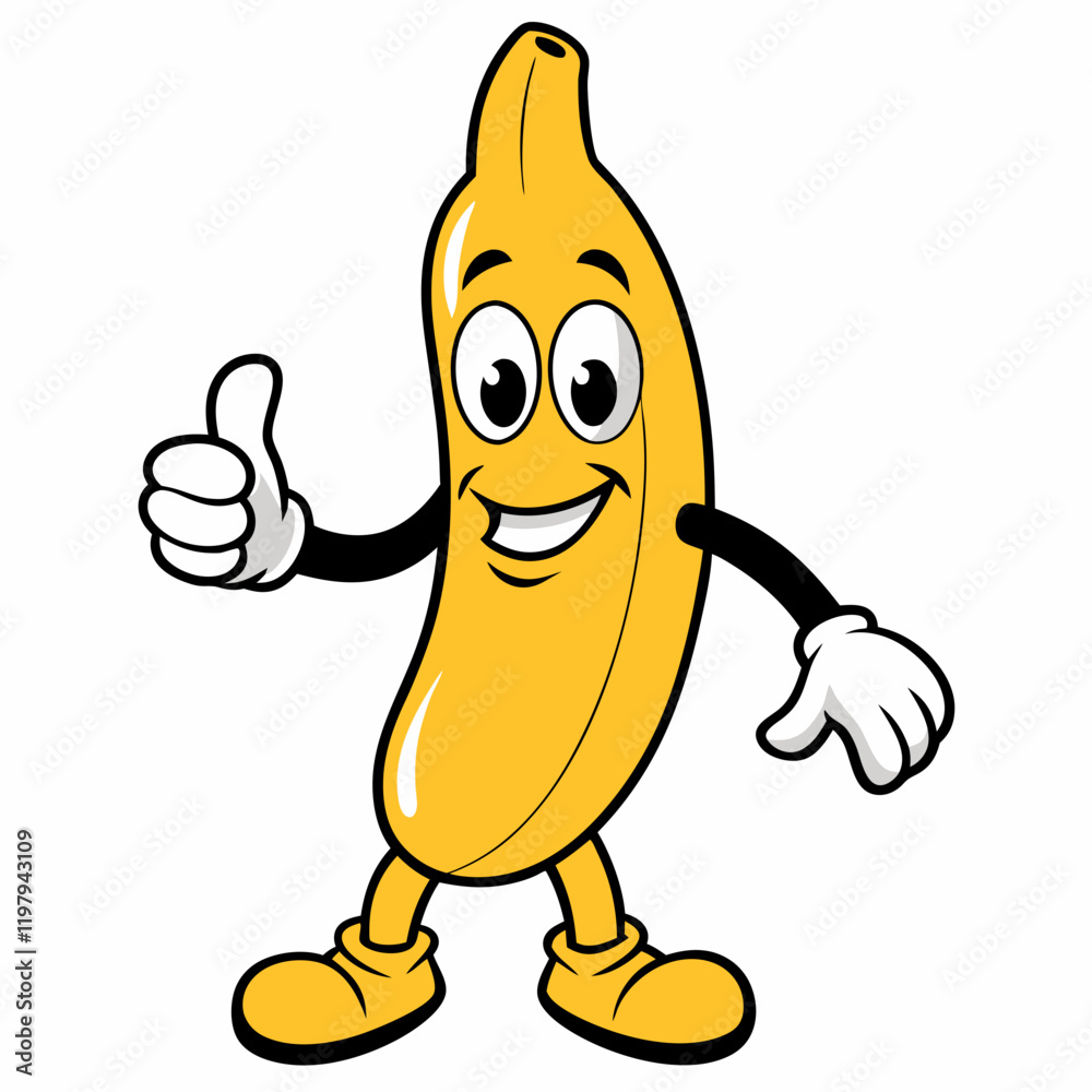 Obraz premium banana vector art illustration with hand and legs