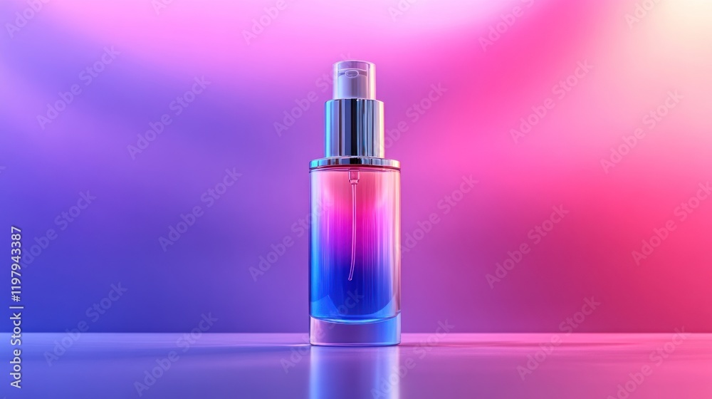 Elegant Perfume Bottle in a Neon Light Elegant Perfume Bottle in a Neon Light